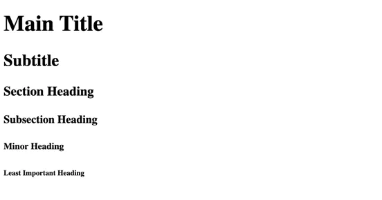 heading elements h1-h6